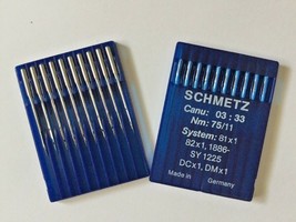 2 packages of 10 - SCHMETZ  DCX1  DMX1 Serger/Overlock Needles, Size 75/11 - $24.70