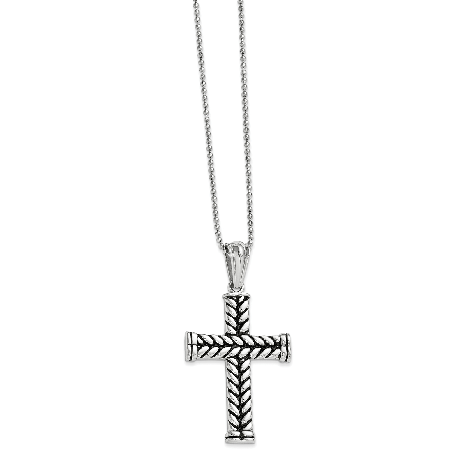 Stainless Steel Black Plated Cross Pendant - Fine Necklaces & Pendants
