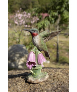 Hummingbird on Foxglove-Garden Statue, Garden Decoration, Home Decor, An... - $30.79