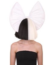Wig for Australian Singer Black & White Shy White Bow HW-214 - $29.85