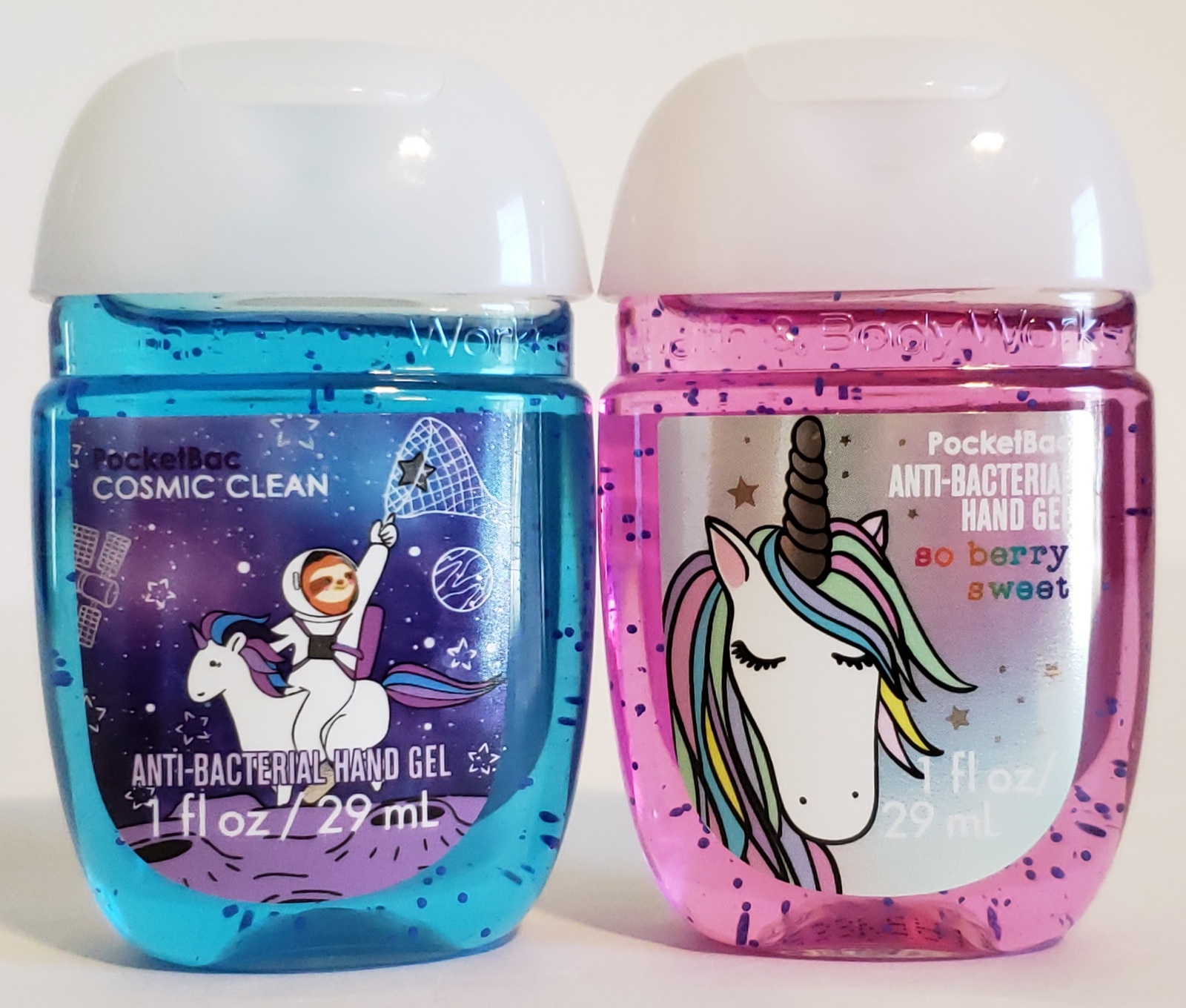 Bath and Body Works pocketbac holder Unicorn + 2 hand sanitizer New