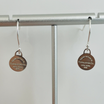 Customized Please Return to Tiffany &amp; Co Small Mini Round Tag Hook Earrings - $179.95