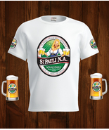St. Pauli  Beer Logo White Short Sleeve  T-Shirt Gift New Fashion  - $31.99