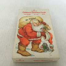 vintage empty box Hallmark Children&#39;s Christmas cards Santa graphics on ... - $19.75