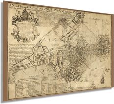 1769 Map of Boston Massachusetts - Vintage Map Wall Art - Vintage Boston Map Art - $34.99+