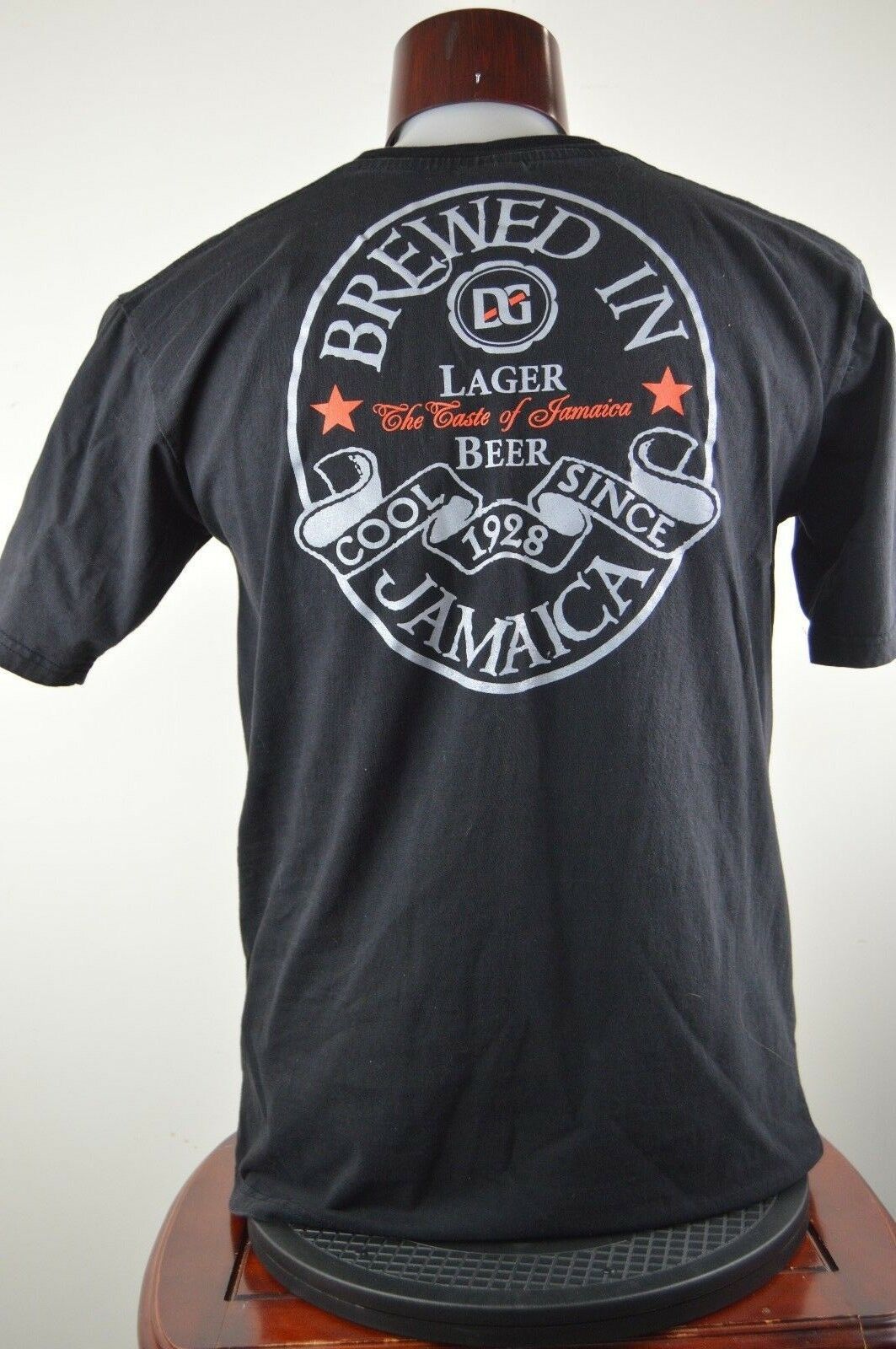Red Stripe Lager Beer Mens L Black Graphic T Shirt Kingston Jamaica - T ...