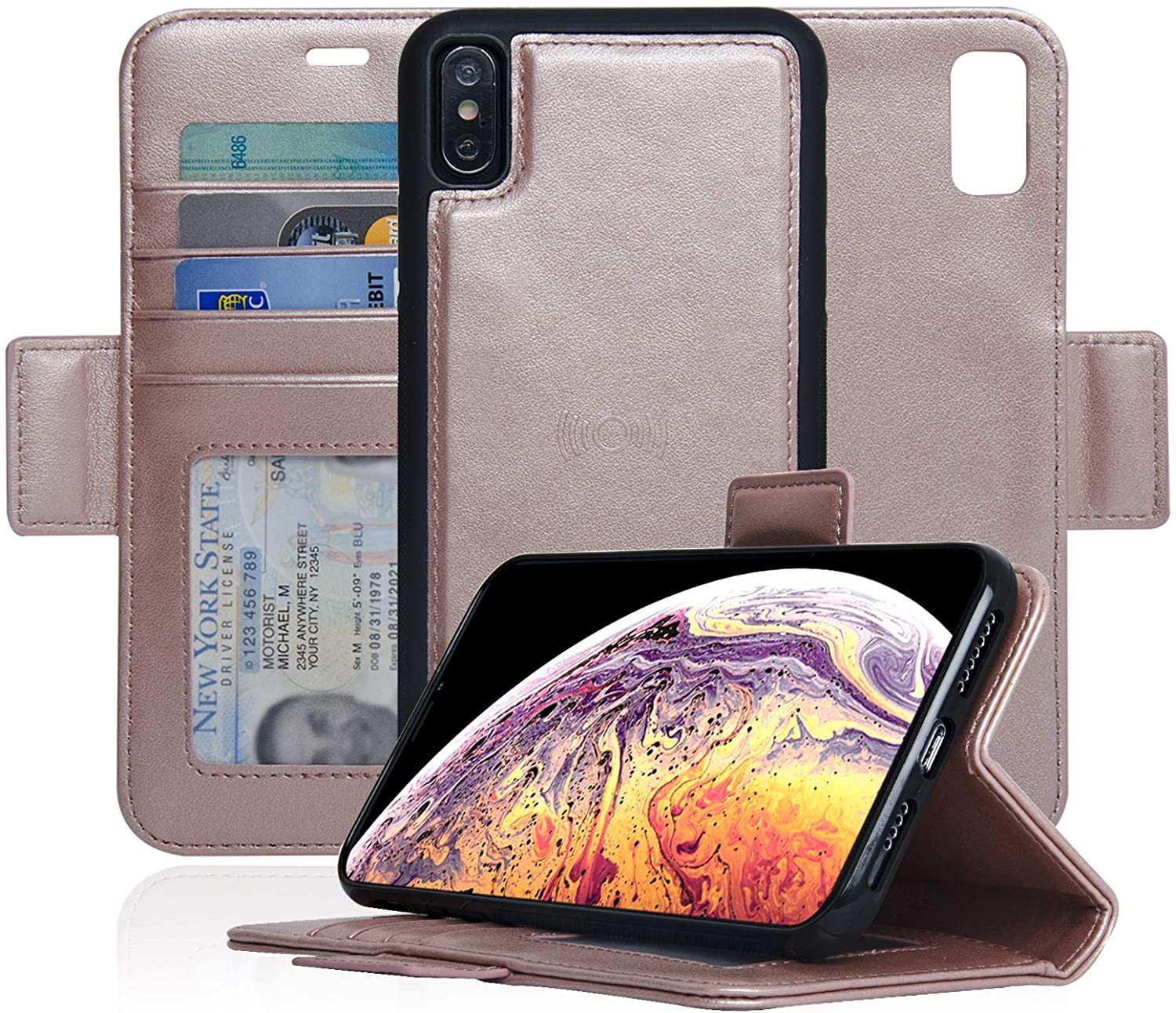 Navor Detachable Magnetic Wallet Case Compatible for iPhone Xs Max 6.5'' [Vajio
