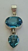 925 / 800 siiver blue topaz pendant  (HALLMARKED IN THE UK) - $55.85