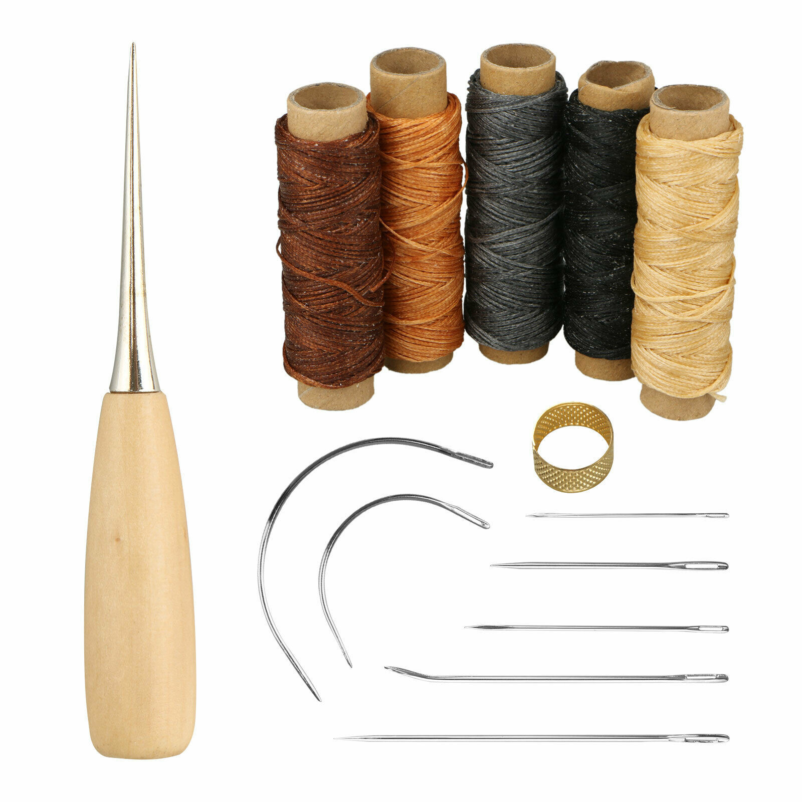 Upholstery Carpet Leather Canvas Repair Curved Hand Sewing Needles Kit ...