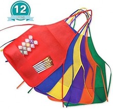  KUUQA 12 Pack 6 Color Kids Aprons Children Painting Aprons Kids Art Smo... - $25.70