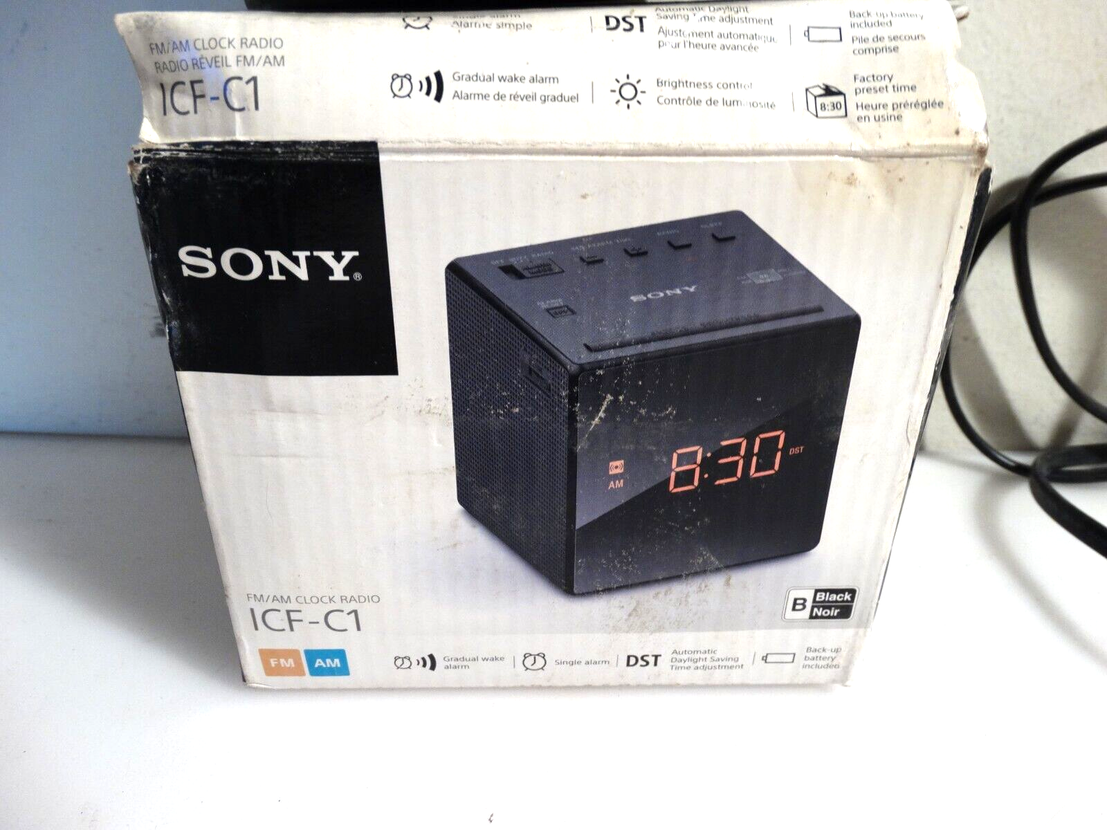 Sony ICFC1 Desktop Alarm Clock AM FM Radio Black Alarm Clocks