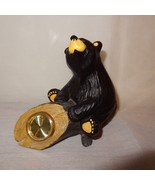 Black Bear Desk Clock Bear Tree Trunk Montana Jeff Flemming Bearfoots 5&quot; - $43.59