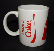 You and Me Share  Coke Coca Cola Coffee Tea Cup Mug Red White Retro 16oz... - $14.84