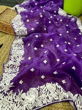 Designer Embroidery Saree Bollywood Fashionable Stylish Fancy Saree Wedd... - $41.99