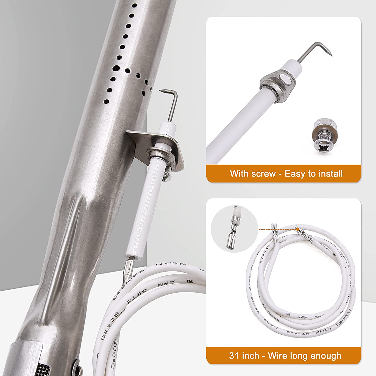 Heat Plates Burners Electrode Igniter Kit For Dynaglo DynaGlo Backyard