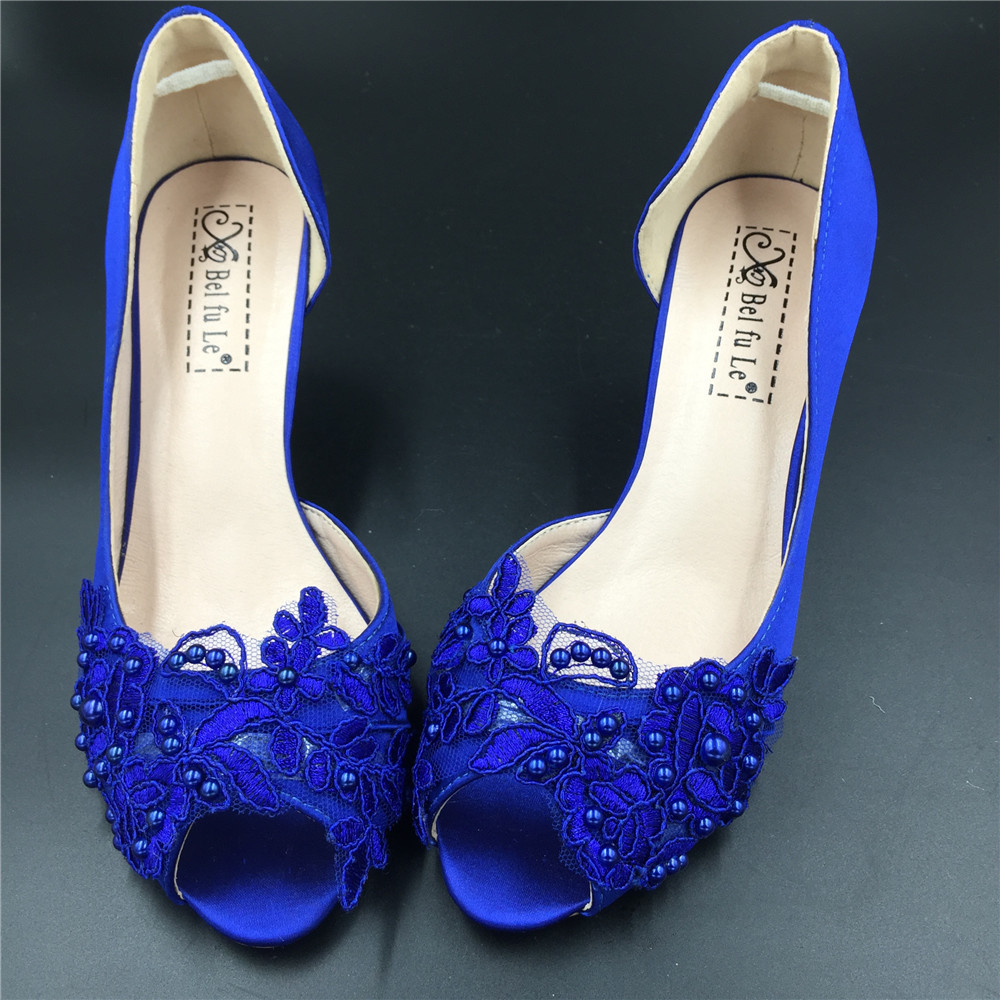 kitten heel royal blue shoes