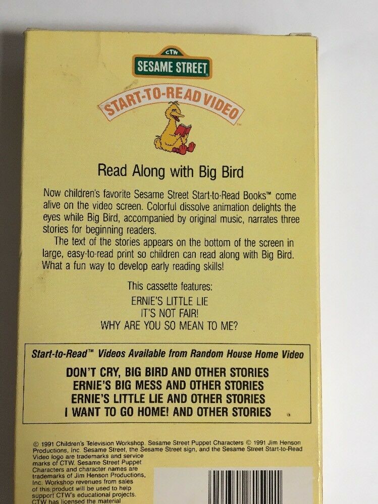 Sesame Street-Start-To-Read Video:Ernie's Little Lie (VHS) Animated ...