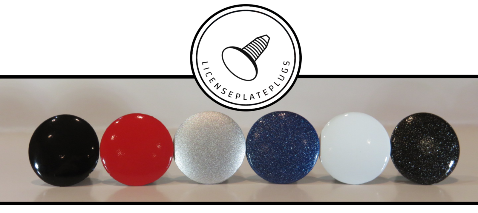 Metallic BLACKSet of 4 Bumper Plug Front License Plate Holes Cover 6