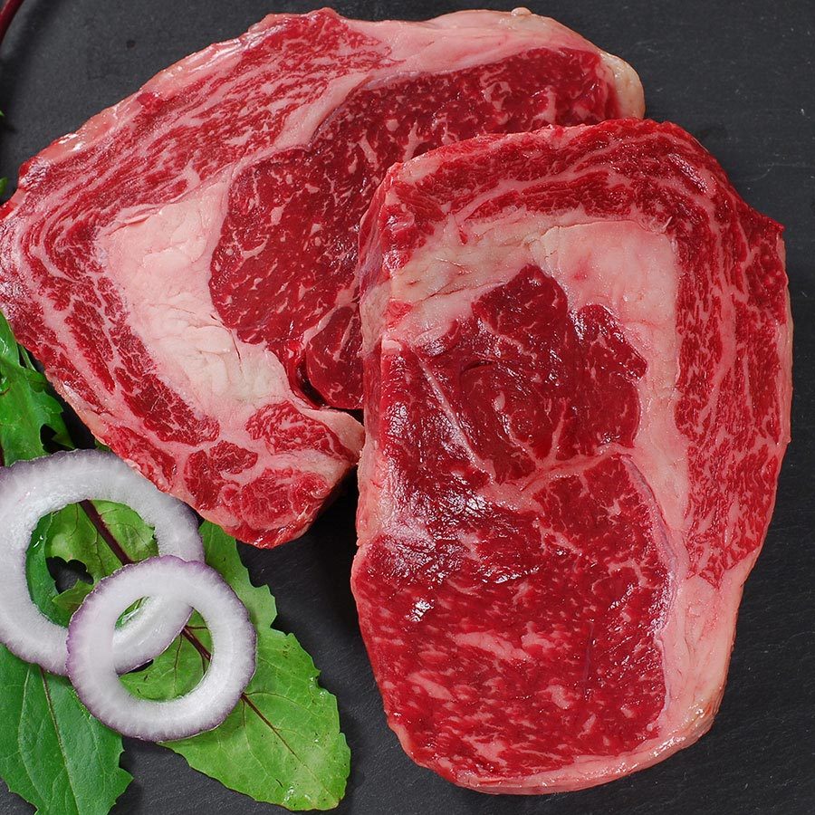 Wagyu Beef Rib Eye Steaks MS5/6 4 pieces, 14 oz ea Food & Beverages