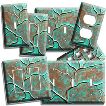 OLD RUSTED WORN OUT COPPER GREEN BRONZE PATINA LOOK LIGHT SWITCH PLATE O... - $11.99+