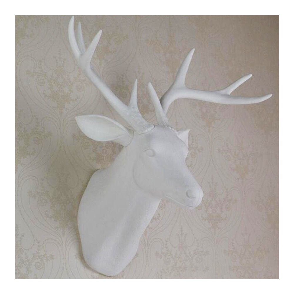 Plastic Deer Head Wall Hanging Decoration white Wall Hangings