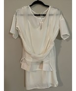 Gold Hawk Womens Silk Draped Short Sleeves Top in Pure White Size XS Sty... - $45.57