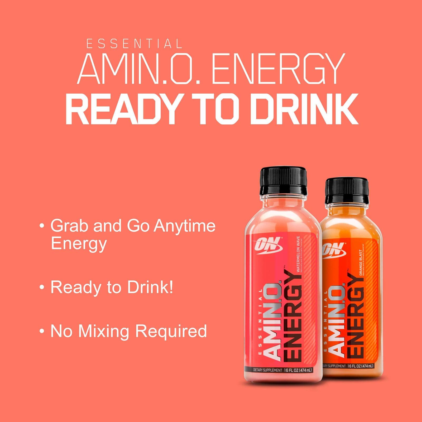 ON ESSENTIAL AMINO ENERGY Drink, Watermelon (Pack of 12) Energy Drinks