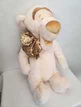 Disney Store Winnie the Pooh 18" Tigger Holiday Plush Stuffed Animal Gold Bow  - $22.28
