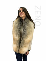 Golden Island Fox Fur Boa 70' (180cm) Saga Furs Collar Stole Scarf Natural Color image 7