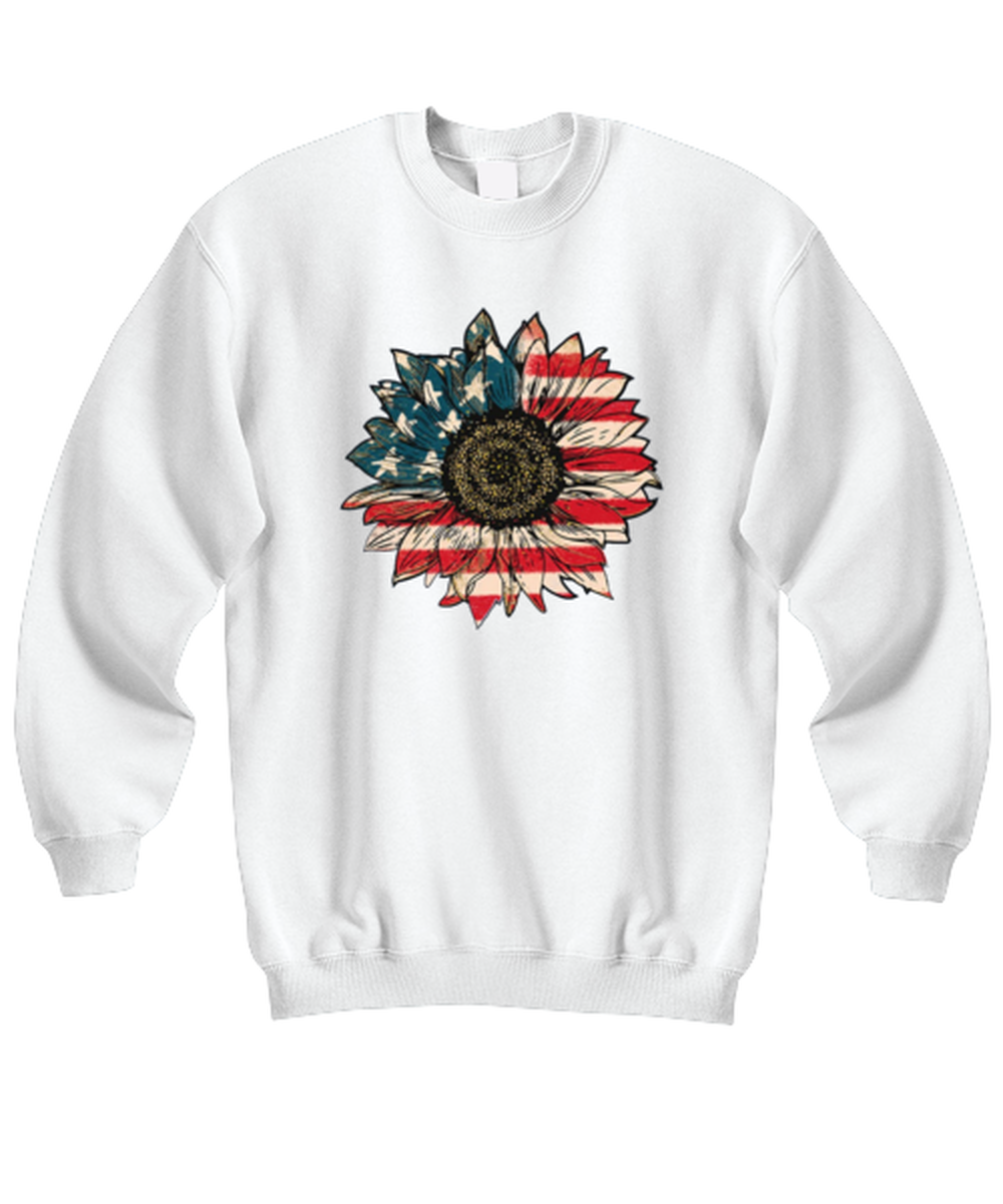 Primary image for Independence Day Sweatshirt America Sunflower White-SS 