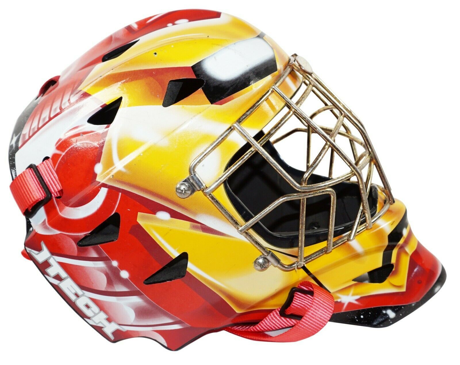 IRON MAN MARVEL COMICS ITECH 1400 GOALIE MASK HOCKEY GOAL HELMET SR