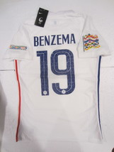 Karim Benzema France Nations League Match Slim White Away Soccer Jersey ... - $90.00