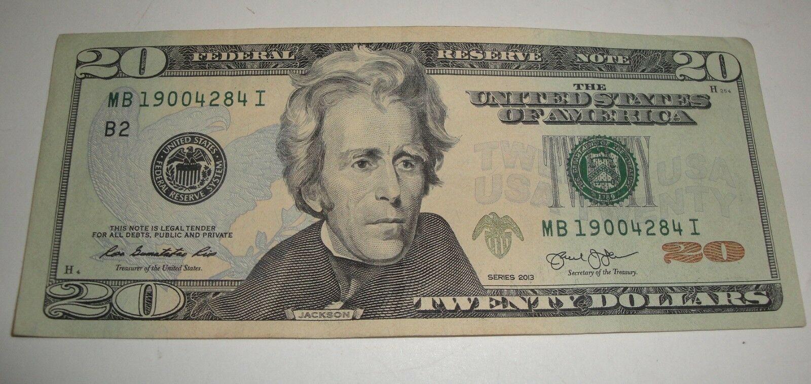 FANCY SERIAL NUMBER $20 DOLLAR BILL 2013 Birthday 1900 Twenty MB ...