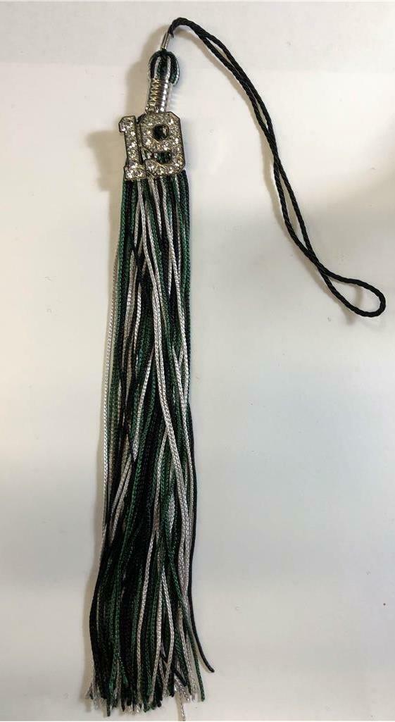 NEW Green Black & Gray Class of 2019 Bling Charm Graduation Tassel 9