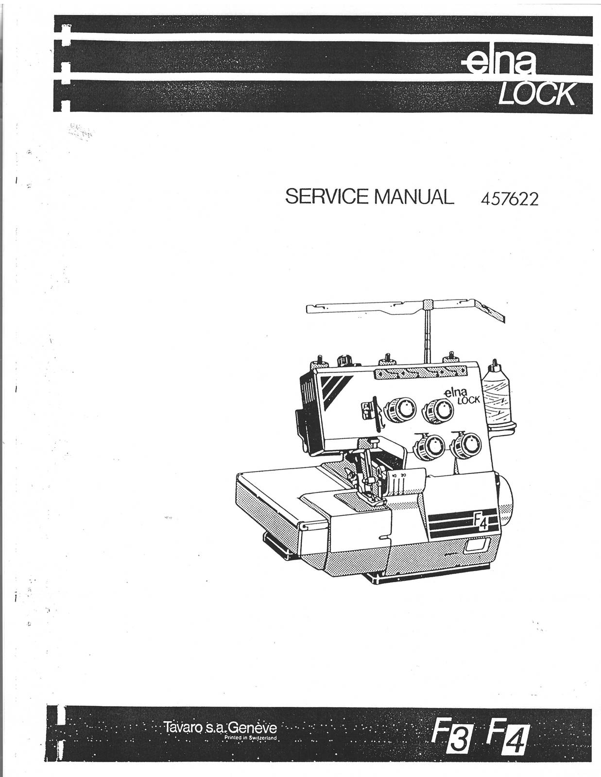 Elna Lock F3 F4 SERVICE MANUAL Hard Copy - Sewing