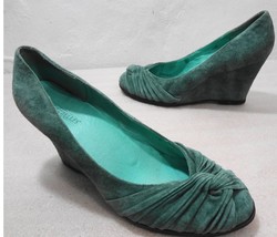 Seychelles Womens 8.5 Seafoam Green Suede 3&quot; Wedge Heels Shoes  - $31.85