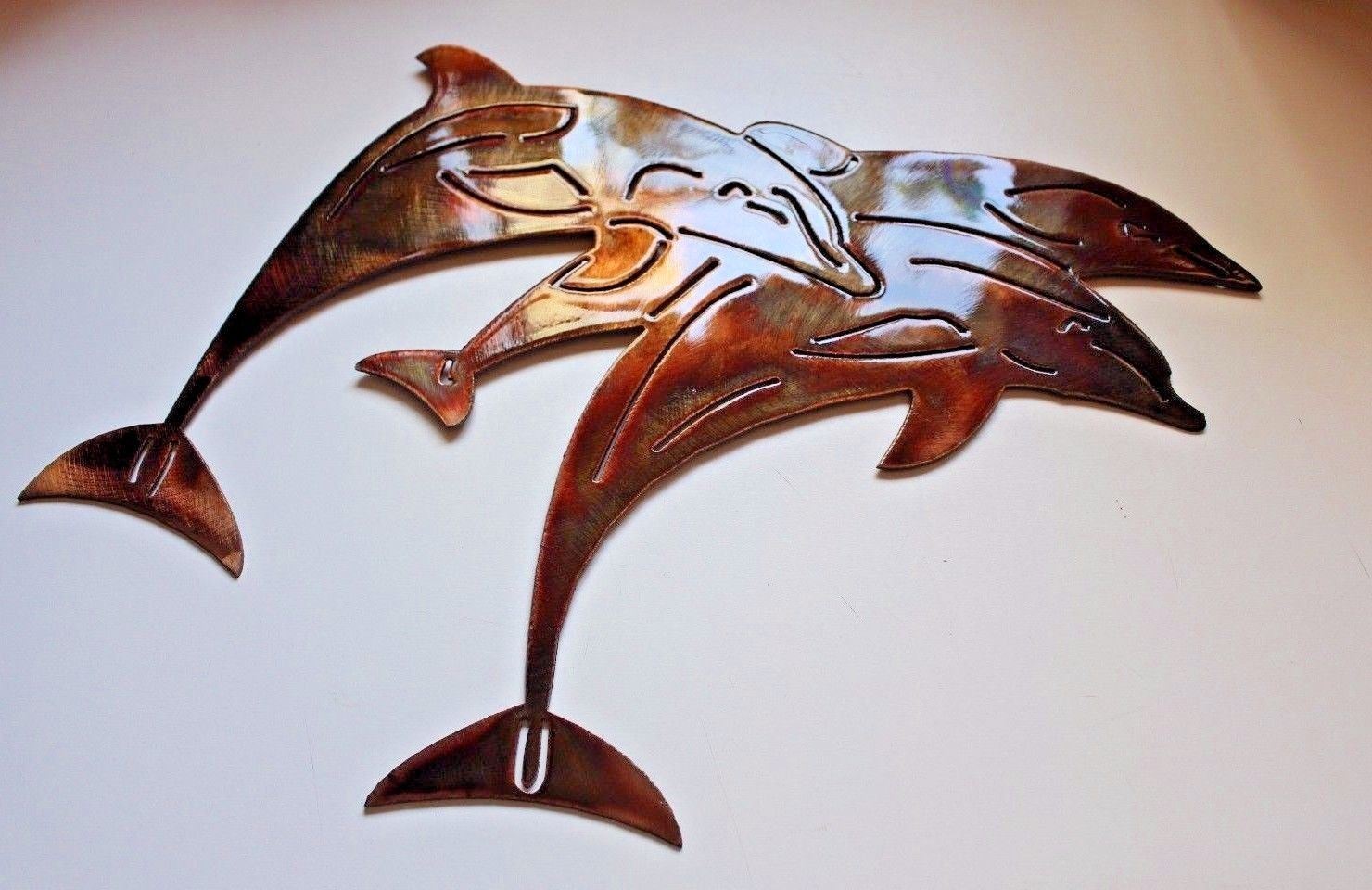 Dolphin Jumping Trio Metal Wall Art Sculptures & Figurines