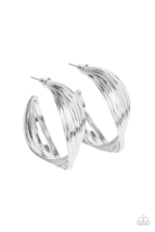 Paparazzi Curves In All the Right Places Silver Hoop Earrings - New - $4.50