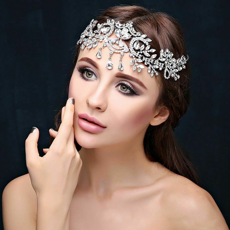 Crystal Tiara Crown Headband Hair Bridal Rhinestone Bride Wedding Pageants Queen