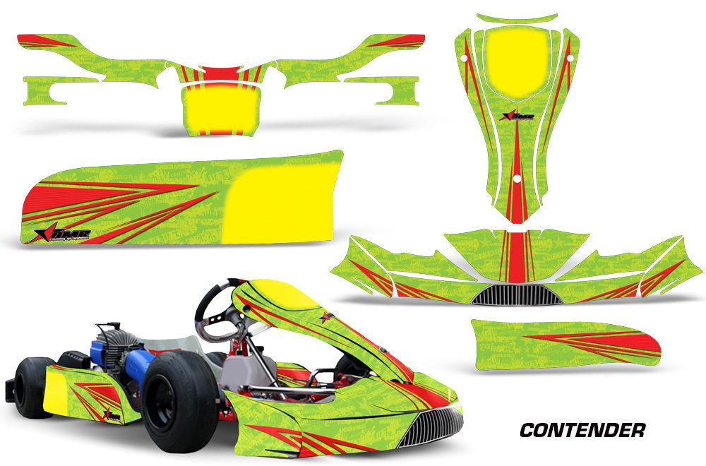 Go Kart Racing Graphics Kit Decal Sticker Wrap For KG FP7 Pods Faring