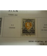 Vintage Official Siam Postage Stamp 1920-1922 On Page - Make an Offer - $5.93