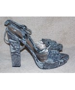 Jessica Simpson Pewter Metallic Gray Snake BOW Platform Heels 10B/40 New - $36.62