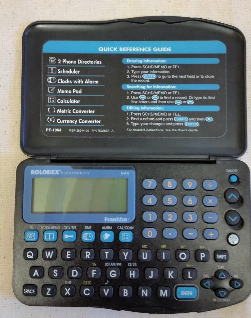 Franklin Electronic Rolodex 64K Small Carry Piece RF1064 Rolodex