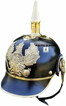 Vintage Nautical Handcraft Imperial German Prussian Pickelhaube Black Helmet
