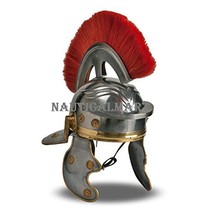 Roman Wearable Imperial Gallic Centurion Armor Helmet With Red Plume