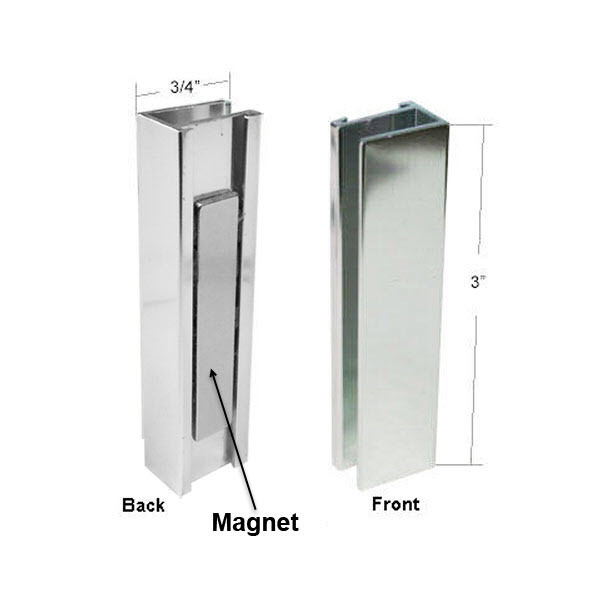 Shower Door 3" UChannel with 2" Bright Chrome Finish Shower