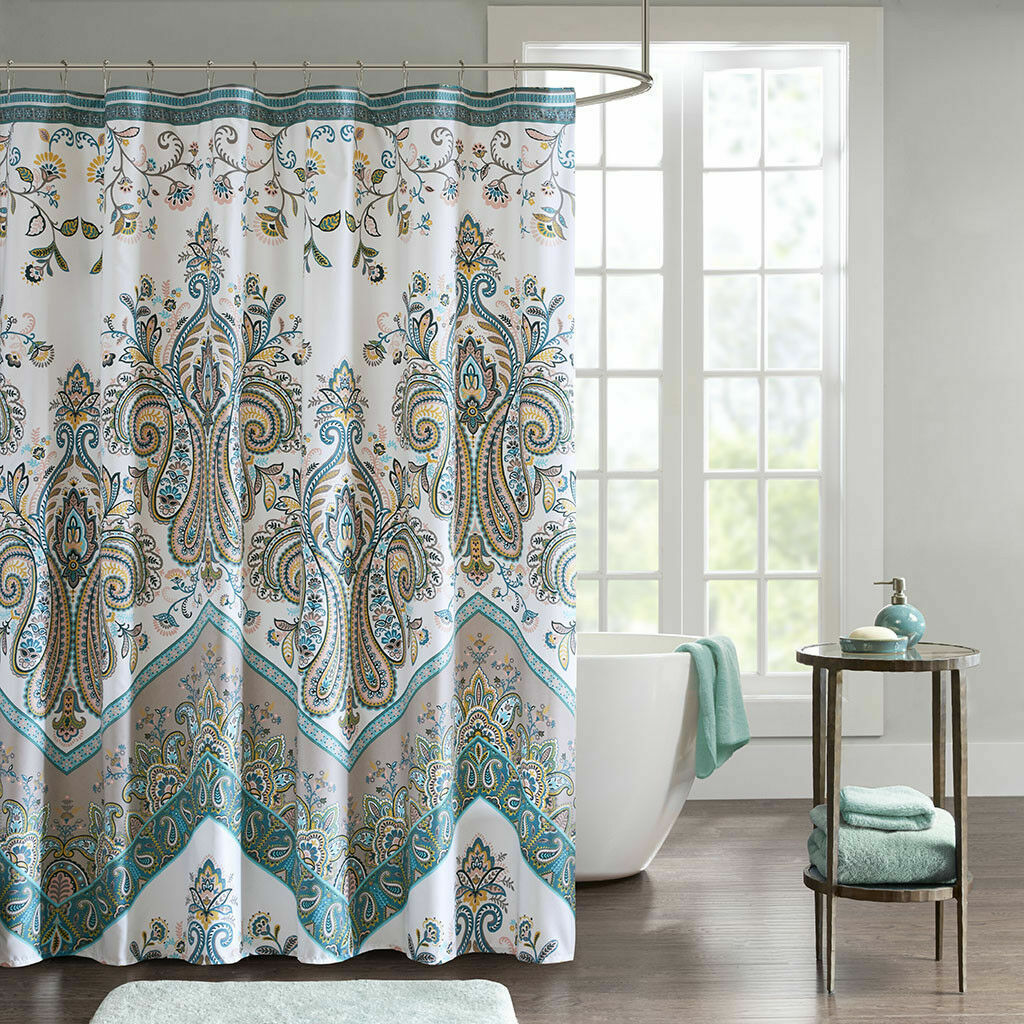 thumbnail image 2 of APROPHIC 4PCS Farmhouse Shower Curtain Sets For Bathroom, Blue Daisy Floral Rustic 2 of 13