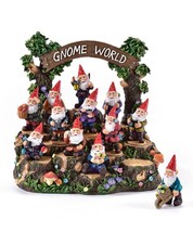 Miniature Gnome Figurines Set of 12 and Fantasy Gnome World Displayer for All image 1