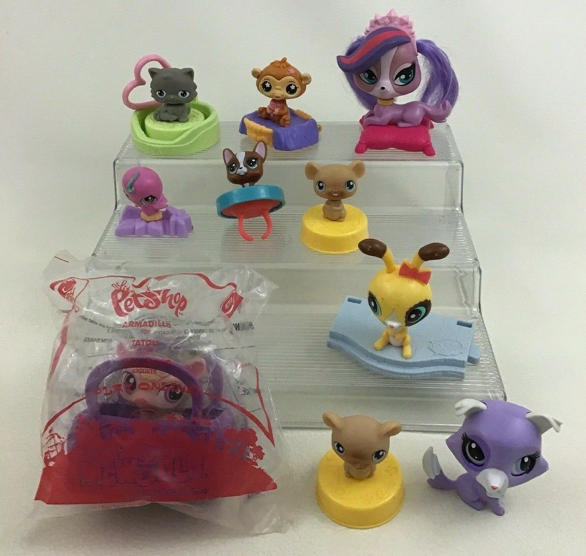 Littlest Pet Shop 10pc Lot Pets Accessories Toys LPS McDonalds Happy