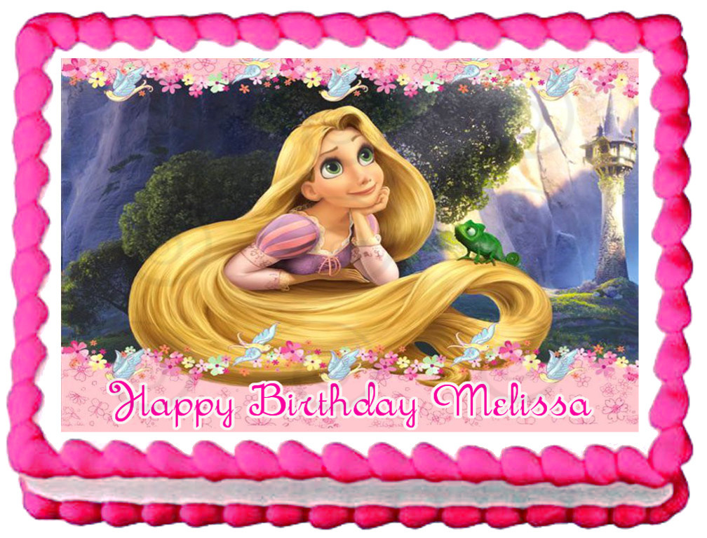 TANGLED RAPUNZEL Image Edible cake topper party decoration Candles & Cake Toppers